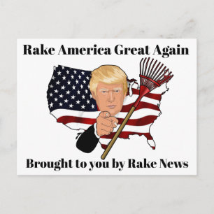 Rake News Trump Humor Anti Donald Trump Vykort