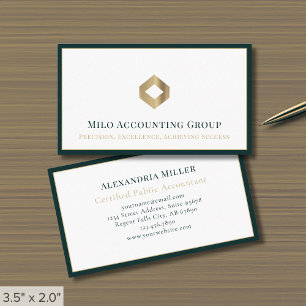Räkenskapsfirma Luxury Logotyp Gräns Visitkort