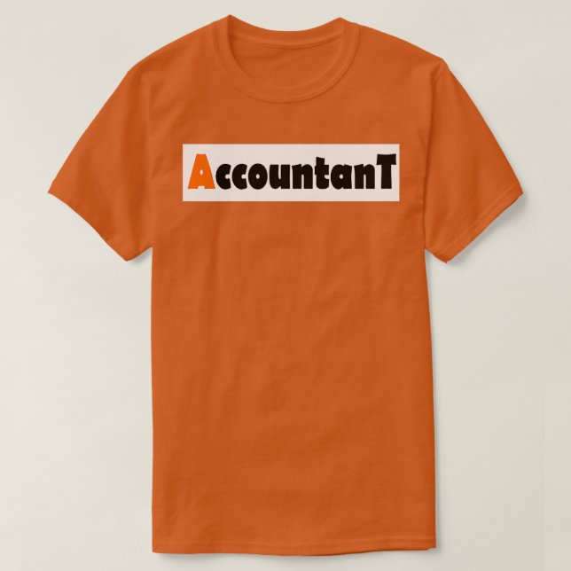 Räkenskapsförare A Orange Färg T Shirt (Design framsida)