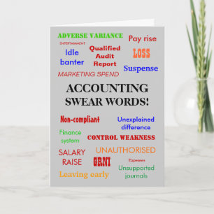 Räkenskapsförare Födelsedag Accounting Swear O Kort