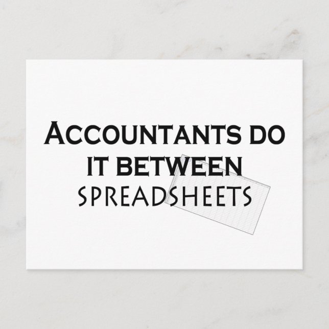 Räkenskapsförare gör det! vykort (Framsida)