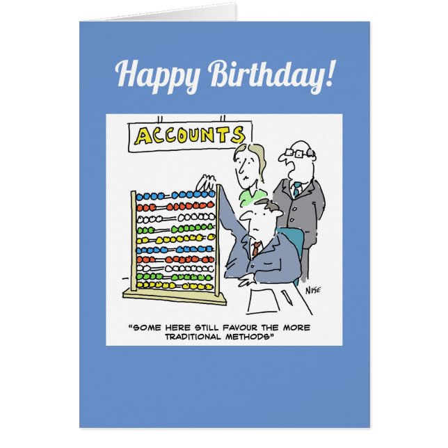 Räkenskapsförare som använder en abacus på arbetet hälsningskort (Framsidan)