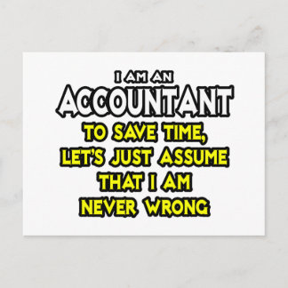 Räkenskapsföraren antar att jag aldrig har fel vykort