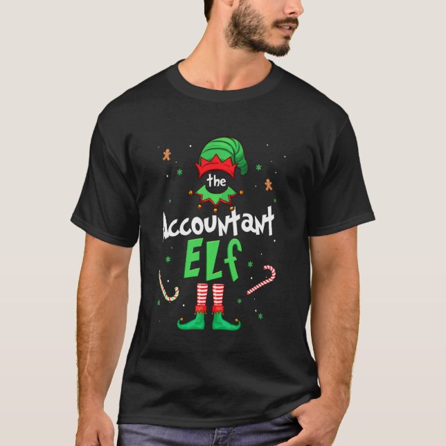 Räkenskapsföraren Elf Julafton matchande jul för s T Shirt (Framsida)