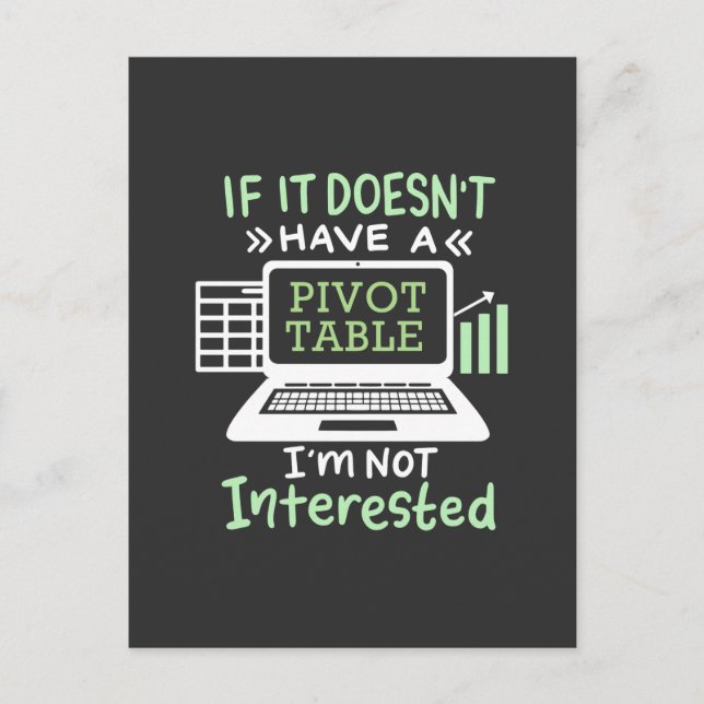 Räkenskapsföraren har en pivottabell Bord Vykort (Framsida)