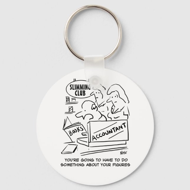 Räkenskapsföraren kontrollerar Bokar på en Slimmin Nyckelring (Framsida)