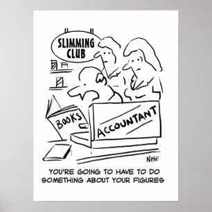 Räkenskapsföraren kontrollerar Bokar på en Slimmin Poster
