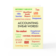 Räkenskapsvensk Ord! Födelsedagskort