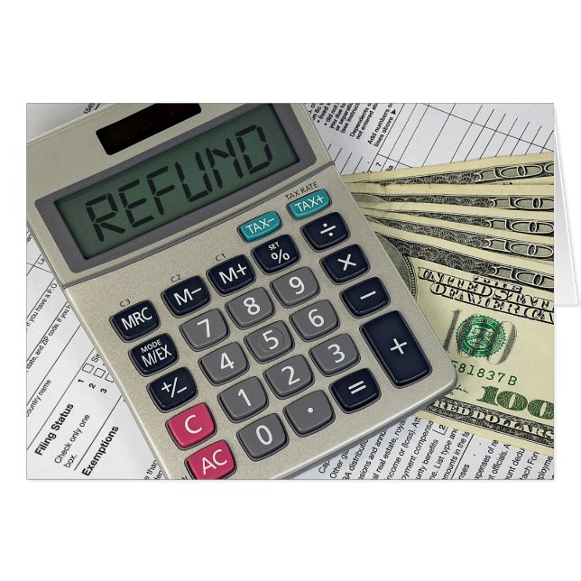 Räkenskapsverksamhet för inkomstskatt hälsningskort (Framsidan Horizontal)