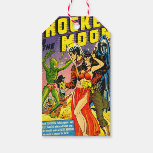 RAKET 1951 TILL TECKNADERNA FÖR MÅNE SCI FI PRESENTETIKETT