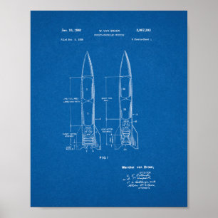 Raket-framdrivit missilpatent - ritning poster