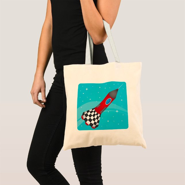 Raket i Space Tote Bag Tygkasse (Skapare uppladdad)