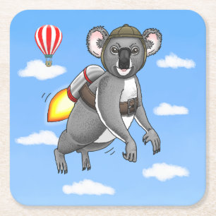 Raket Koala Björn Underlägg Papper Kvadrat