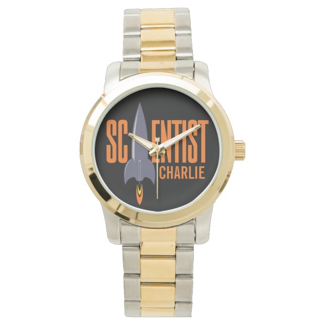 Raket Scientist-anpassade namnbevakning Armbandsur (Framsida)