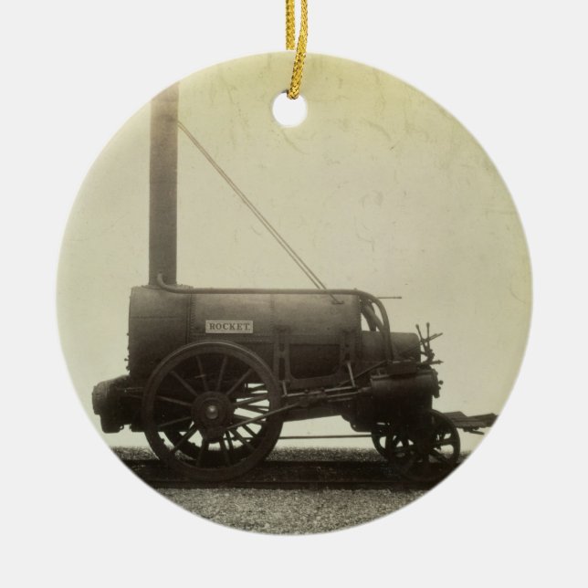 "Raket" som är designat vid George Stephenson Julgransprydnad Keramik (Framsidan)