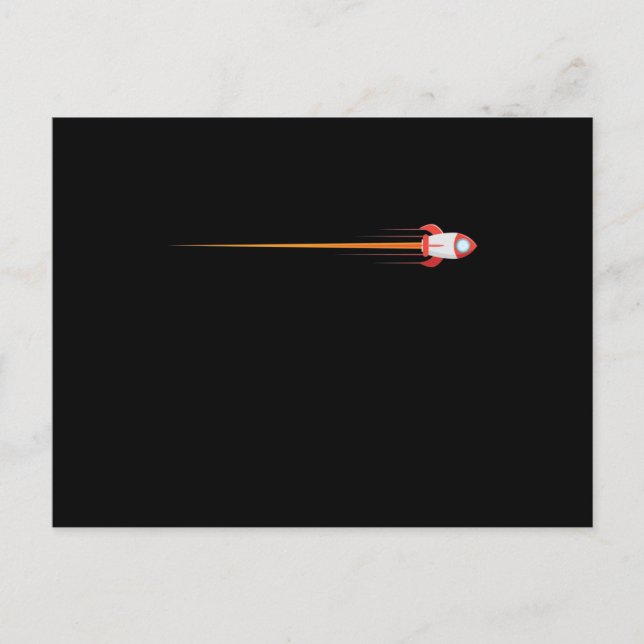Rakete im Weltraum Vykort (Framsida)