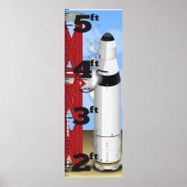 Raketen Nedräkning Start Tillväxt Diagram Poster