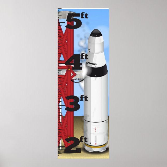 Raketen Nedräkning Start Tillväxt Diagram Poster (Framsidan)