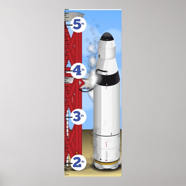 Raketen Nedräkning Start Tillväxt Diagram Poster (Framsidan)