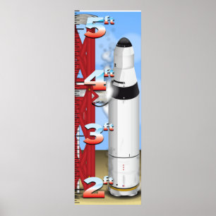 Raketen Nedräkning Start Tillväxt Diagram Poster