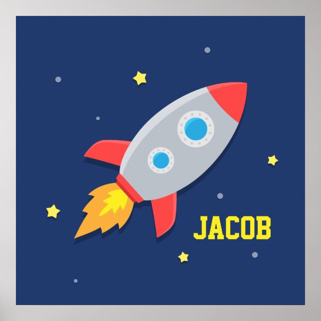 Raketens Frakt i Rymden Kids Room Decor Poster (Framsidan)