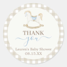 Raketera horse Baby Shower Round Sticker