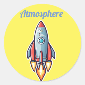 Raketerna går till atmosfären runt klistermärke