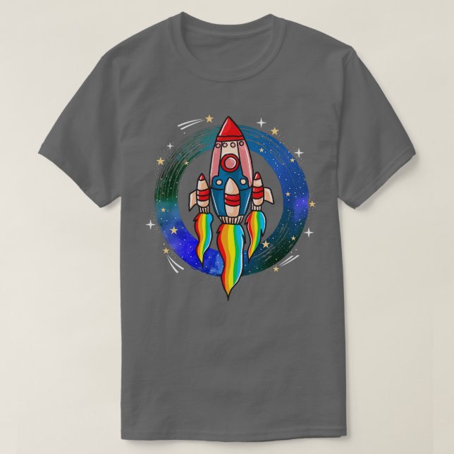 Raketets Frakt för Retro-Coola T Shirt (Design framsida)