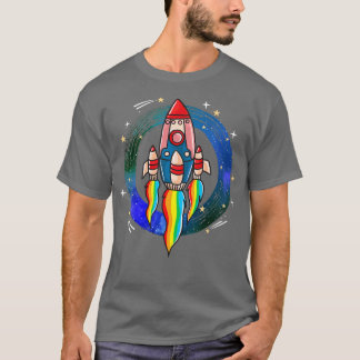 Raketets Frakt för Retro-Coola T Shirt