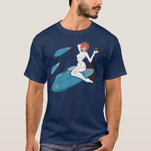 Raketflicka tätt upp utslagsplats t shirt