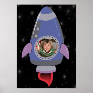 RaketFrakt Utrymme Birthday Dekoration Poster