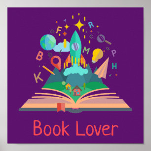 Raketfrakten bok Älskare bibliotek Poster