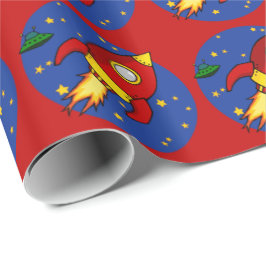 Raketröd glans Papprare 30"x6" Presentpapper