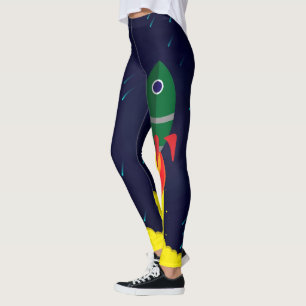 Raketrymdskepp astrologi astronaut leggings