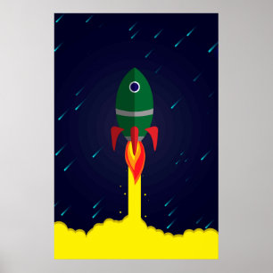 Raketrymdskepp astrologi astronaut poster