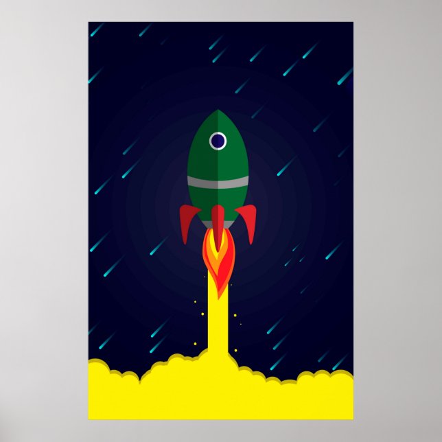 Raketrymdskepp astrologi astronaut poster (Framsidan)