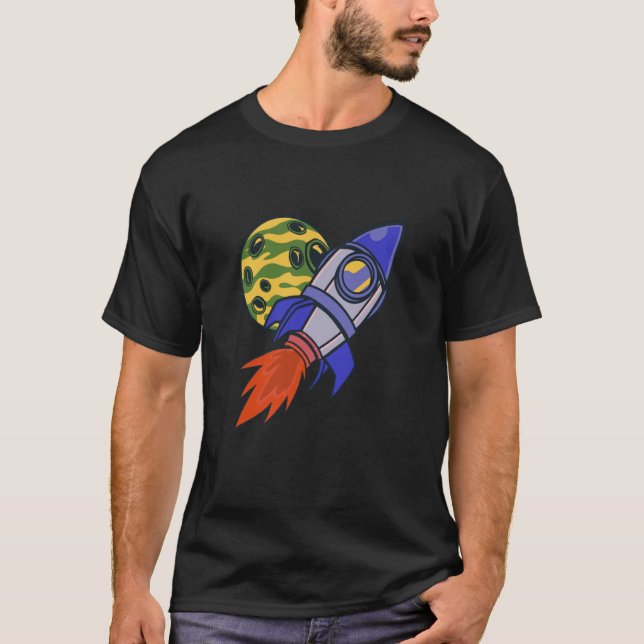 Raketrymdvetenskap måne t shirt (Framsida)