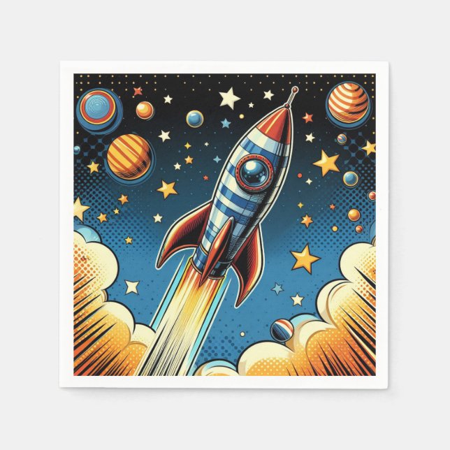 Raketservetter! Pappersservett (Framsidan)