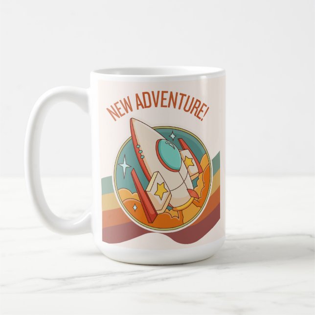raketskepp nytt äventyr kaffemugg (Vänster)