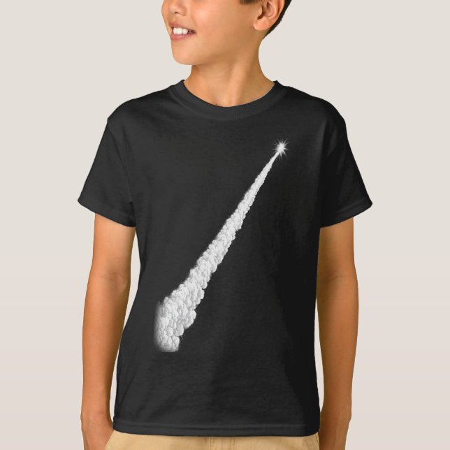 Raketstart Ångspår Linje Konst T Shirt (Framsida)