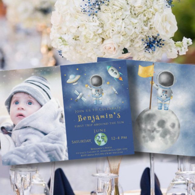 Raketstjärnor för Astronaut i Party in i Inbjudningar (Skapare uppladdad)