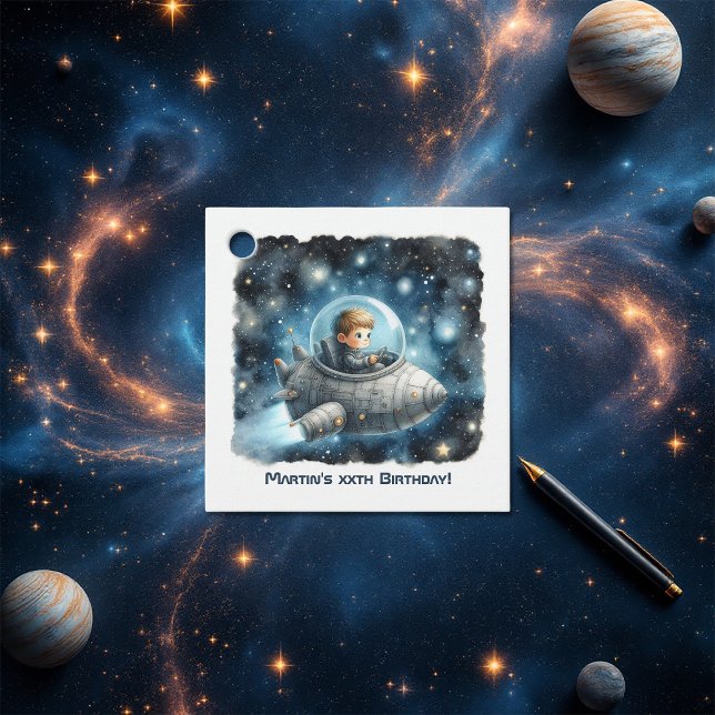 Rakettemat Småbarn Födelsedagsfest Gåvor Etiketter (Rocket Toddler Space themed Birthday Party Favor Tags)