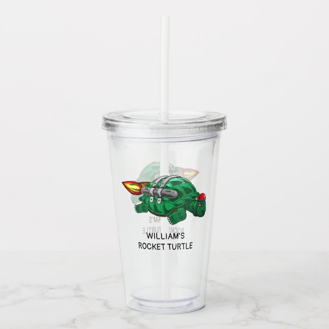 Rakettutflykt med Sköldpaddan Take Away Mugg (Framsida)