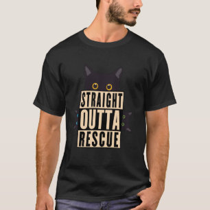Rakfrån Räddning Svart Katt Män Kvinnor Tonårig Tj T Shirt