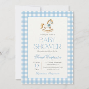 Raking Horse Baby Shower Boy-inbjudan Inbjudningar