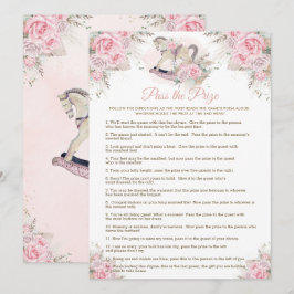 Raking Horse Rosa Pampas Baby Passera prismatchen Inbjudningar
