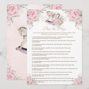 Raking Horse Rosa Pampas Baby Passera prismatchen Inbjudningar