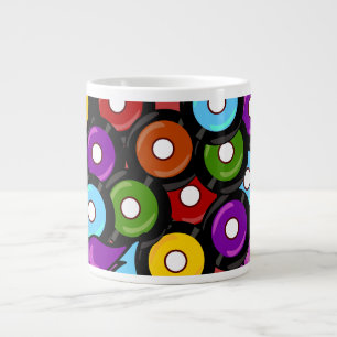 Rakinregistrering Färgfull Många vinyl Art-design Jumbo Mugg