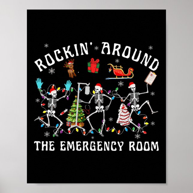 Rakinrunt Akutets rum Skeleton Er Nurse Poster (Framsidan)