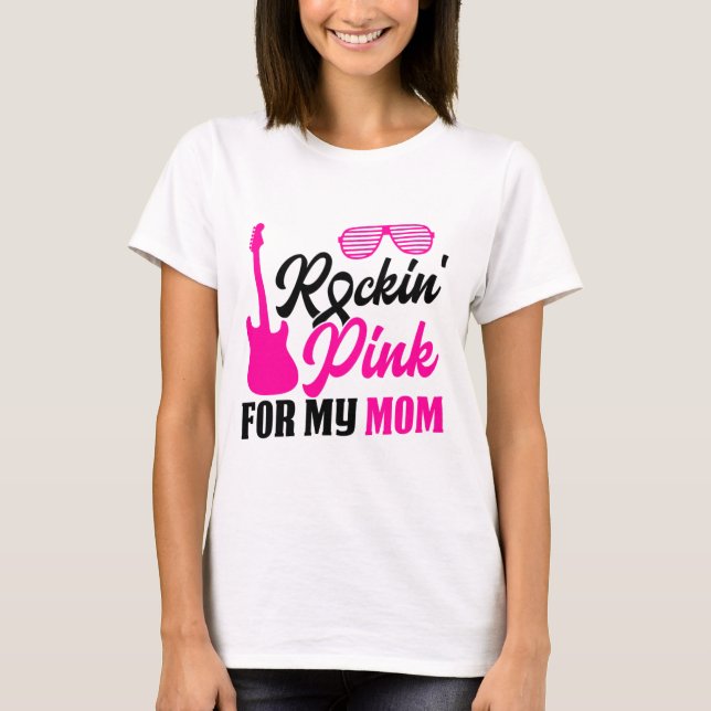 Rakins Rosa för Mamma Breast Cancer Awareness Supp T Shirt (Framsida)